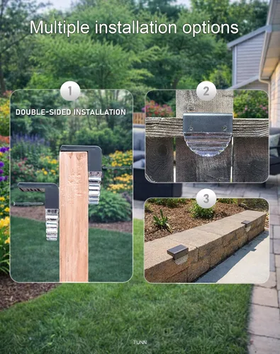 Miniatura 5 de TIJNN - Luces solares para terraza al aire libre, luces impermeables LED para vallas para escalones, patio, jardín, decoración de patio - paquete
