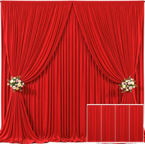 Miniatura 76 de Cortina de fondo beige de 10x10 para bodas y fiestas, cortina de fondo beige sin arrugas para fotos, cortinas de fondo para decoración de baby Gris