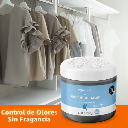 Miniatura 4 de Amazon Basics Gel eliminador de olores, carbón activado, libre de fragancias, 17 onzas, paquete de 1
