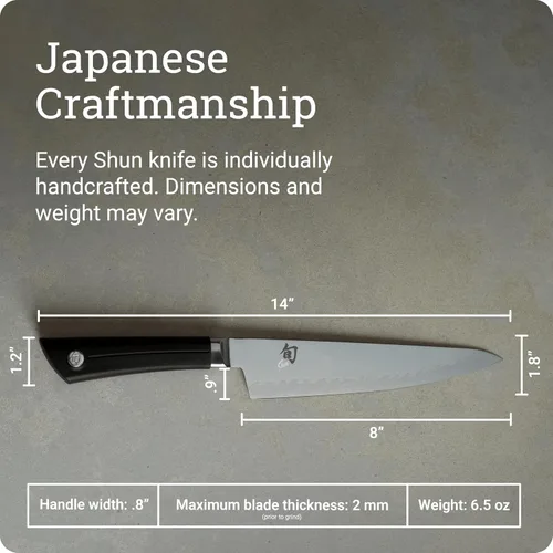 Miniatura 5 de Shun Sora - Cuchillo para pelar, Chef, 8 pulgadas, Negro