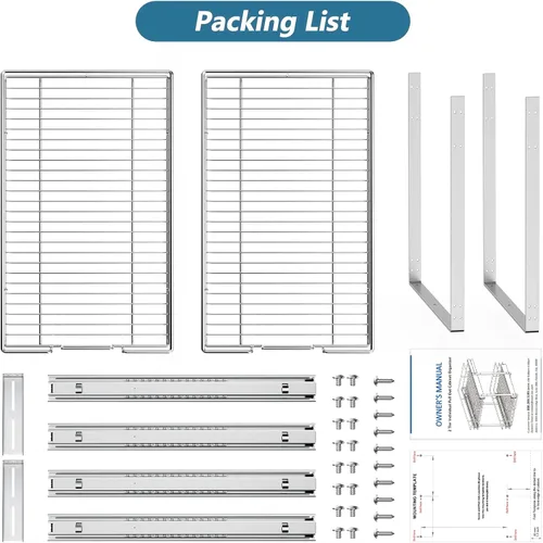 Miniatura 7 de ROOMTEC Organizador de armario extraíble (7.5 pulgadas de ancho x 21.5 pulgadas de profundidad), 2 niveles de almacenamiento extraíble, estantes