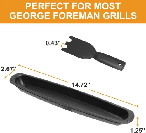 Miniatura 3 de Bandeja de goteo para parrilla y herramienta raspadora de sartén para accesorios de parrilla George Foreman, raspador de plástico para bandeja