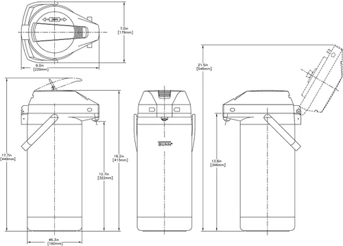 Miniatura 2 de Bunn Airpot de 3.8 Lt, estándar, inoxidable
