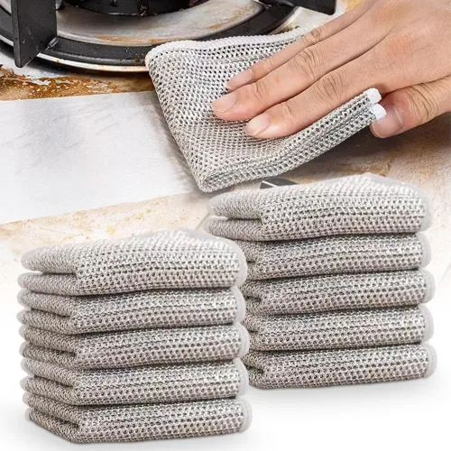 Trapos de alambre multiusos para lavar platos para húmedo y seco, 2024 paño de alambre metálico reutilizable que no raya, almohadillas mejoradas de