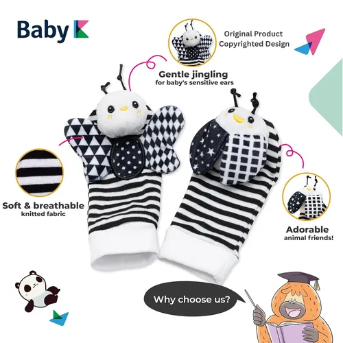Miniatura 11 de BABY K Calcetines Sonajero para Bebé y Juguetes de Muñeca (Set E) – Juguetes para Recién Nacidos para Bebé Niño o Niña – Juguetes para el Desarrollo
