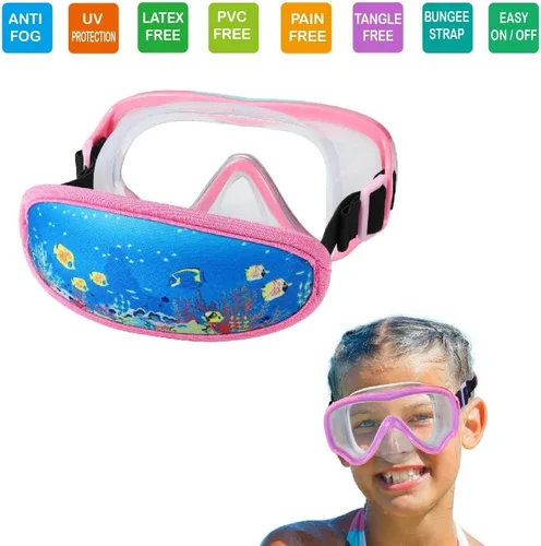 Miniatura 2 de Gafas de natación para niños de 6 a 14 años, máscara de buceo sin enredos, gafas de agua, cubierta de nariz para jóvenes y jóvenes 1 unidad: rosa