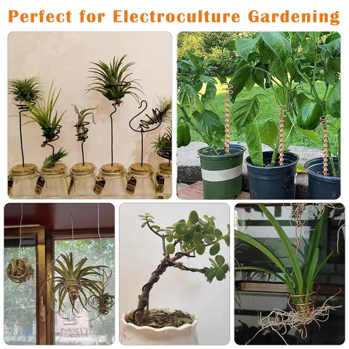 Miniatura 4 de Alambres de cobre resistentes al deslustre de 65.6 pies, alambre de cobre para electrocultura en jardinería, alambre de cobre de calibre 16, cables