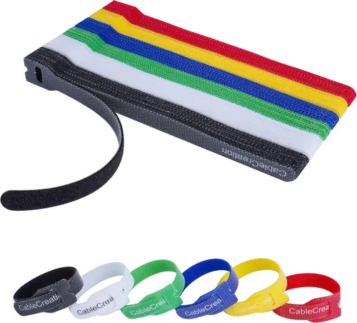 Miniatura 8 de CableCreation Sujetacables de sujeción reutilizables, bridas ajustables de 6 pulgadas de alta calidad, correas de organización de cables de nailon
