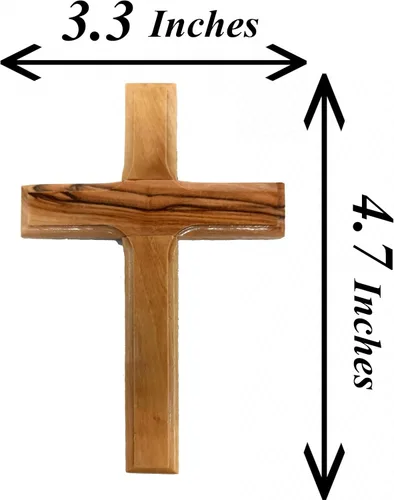 Miniatura 3 de Cruz de pared de madera de olivo de Zuluf de Belén 12 cm Hecha a mano, decoración cristiana y católica, regalo navideño para colgar en la pared
