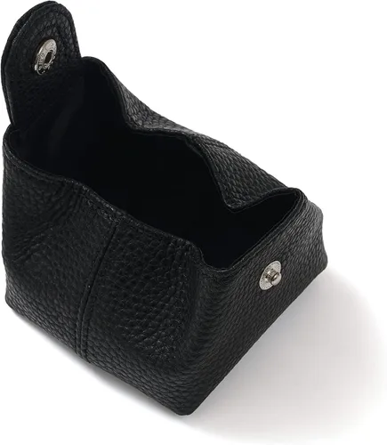 Miniatura 54 de Cockatoo Monedero de cuero genuino para cambio, mini billetera con bolsillo a presión para hombres y mujeres, Rojo (Aurora Red), Casual