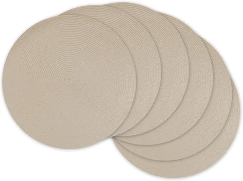 Miniatura 11 de DII - Juego de manteles individuales para interior/exterior de la colección Classic Woven, redondos, 15 pulgadas de diámetro, blanco de 6 piezas