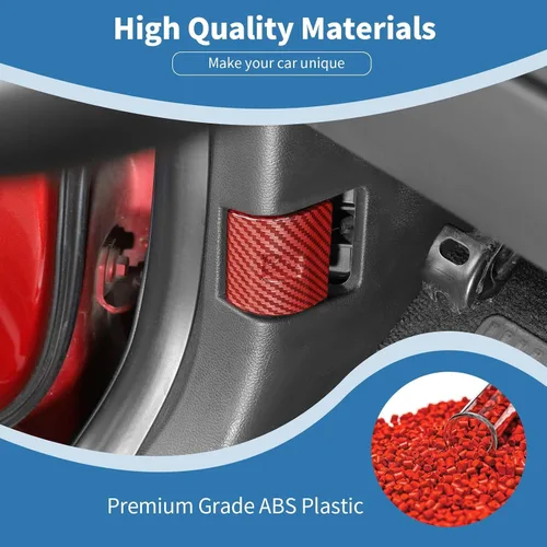 Miniatura 2 de Para F150 Rojo Fibra de Carbono Capó Interruptor de Liberación Pestillo Trim Cubierta para Ford F150 2009 up Rojo Fibra de Carbono Grano