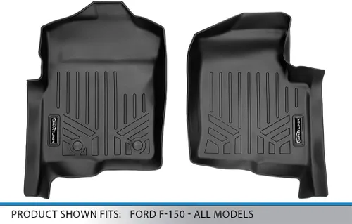 Miniatura 4 de SMARTLINER Juego de tapetes de piso de primera fila para Ford F-150 2011-2014