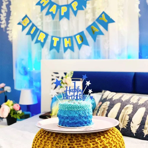 Miniatura 3 de Decoración brillante para tarta de primer cumpleaños feliz con estrella, adornos personalizados para tarta de 1 cumpleaños, decoraciones de fiesta