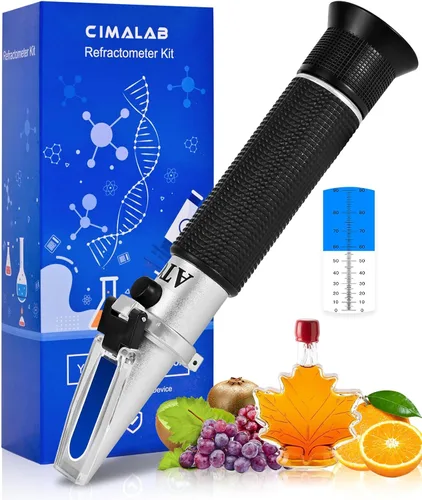 Refractómetro Brix 0-90%, Medidor Refractómetro Brix con ATC, Refractómetro Preciso Azúcar Jarabe de Arce, Refractómetro Brix para Medir el