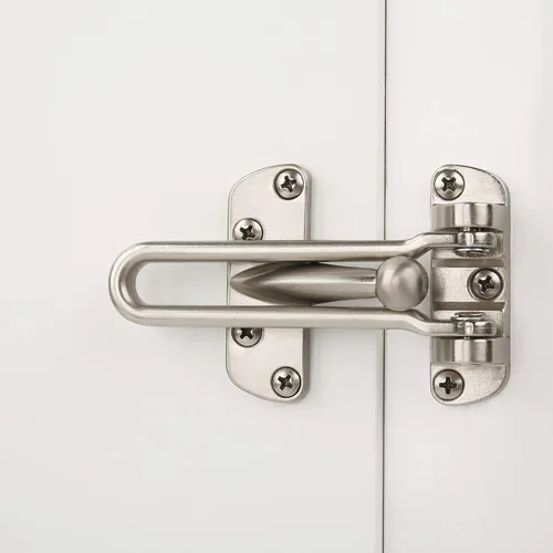 Miniatura 2 de HASWARE Barra de seguridad para el hogar, cerradura de puerta antirrobo de aleación negra para puerta delantera e interior, tope de puerta