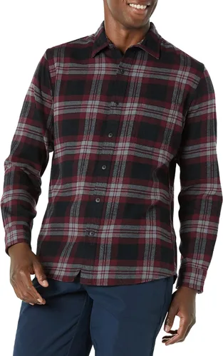 Miniatura 34 de Amazon Essentials Camisas de franela de manga larga para hombre, corte ajustado, a cuadros con botones