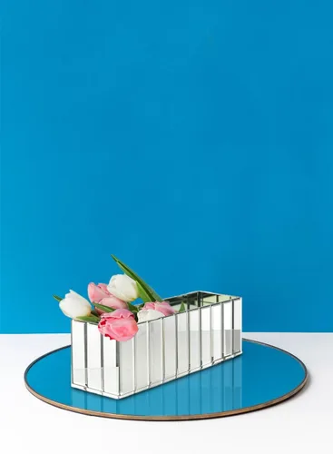 Miniatura 4 de Serene Spaces Living Jarrón de espejo oblongo, juego de 6, 12 pulgadas de largo x 4 pulgadas de ancho x 4 pulgadas de alto, vidrio de lujo
