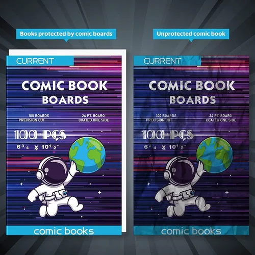 Miniatura 3 de YSCare 200 tableros de cómics, tableros de cómics de tamaño actual, tablero de respaldo sin ácidos, tablero grueso y duradero para archivos