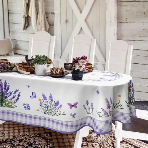 Miniatura 12 de Yighty Mantel ovalado de primavera y verano de 54 x 72 pulgadas, mantel de acuarela floral de primavera, mantel impermeable resistente a