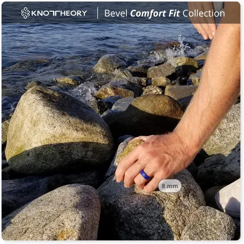 Miniatura 14 de Knot Theory - Anillo de boda de silicón para hombres y mujeres Anillos de goma finos de calidad superior con gran estilo, comodidad; son ideales