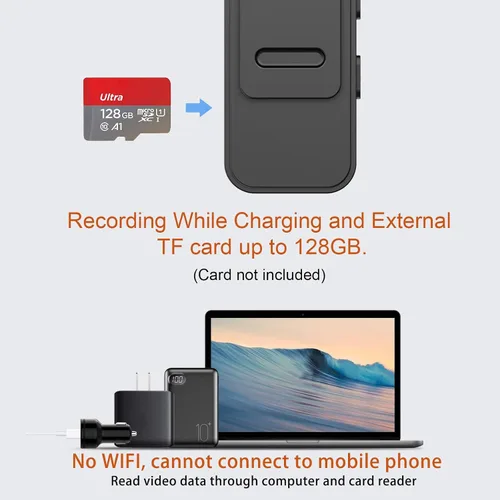 Miniatura 4 de Mini grabadora de video con cámara corporal, 1080P pequeñas cámaras ocultas portátiles portátiles con clip y visión nocturna, cámara con micro