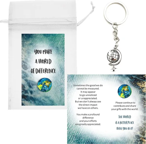 Miniatura 2 de Smiling Wisdom 20 regalos a granel You Make A World of Difference Apreciation Mini tarjetas de 3.5 x 2 pulgadas Equipo de empleados