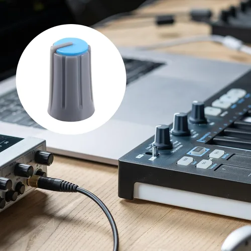 Miniatura 2 de 9 piezas de 6 mm tipo D perilla de potenciómetro, perilla giratoria de volumen y tono de guitarra de plástico, perilla de control de graves