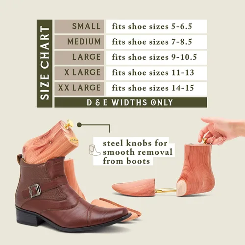 Miniatura 4 de Stratton Boss Cedar Boot Tree para hombre Cedro rojo aromático Gran regalo para hombres