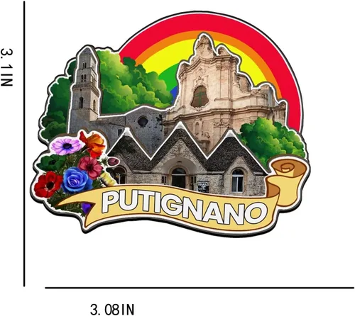Miniatura 3 de Putignano Puglia - Imán de madera para nevera, diseño de Italia, monumentos 3D, recuerdos coleccionables, decoración hecha a mano -2593