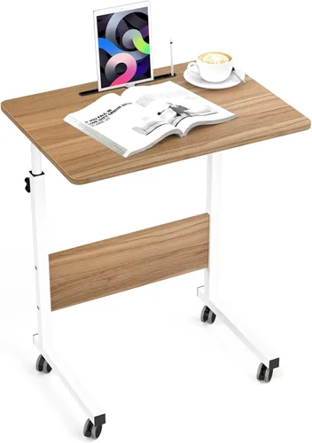 Miniatura 11 de Mesa auxiliar, 31.5 pulgadas/21.6 pulgadas, soporte ajustable para laptop, bandeja de carrito portátil, mesa de noche para computadora, mesa