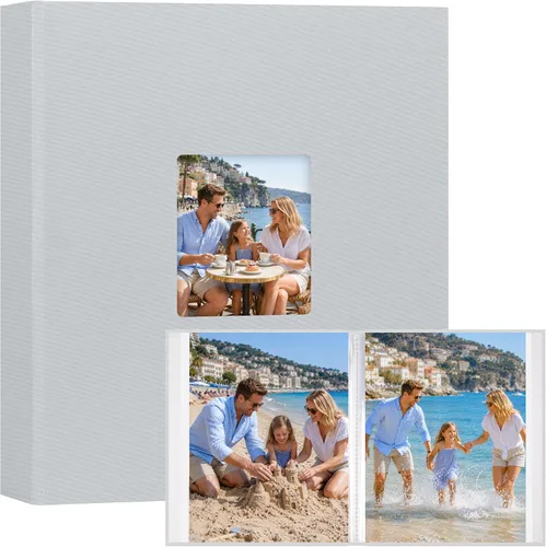 Miniatura 9 de Aevdor Álbum de fotos de 11 x 14 pulgadas con capacidad para 64 fotos, portafolio de arte con cubierta de lino de 11 x 14 pulgadas, carpeta