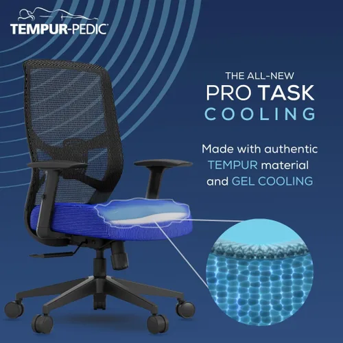 Miniatura 3 de Tempur-Pedic ProTask - Silla de oficina ejecutiva con capa de gel refrescante y soporte lumbar integrado, silla de escritorio ergonómica de malla