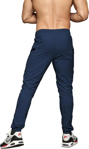 Miniatura 3 de MAIKANONG Pantalones deportivos ajustados para hombre, pantalones de entrenamiento para gimnasio, correr, atletismo, casual