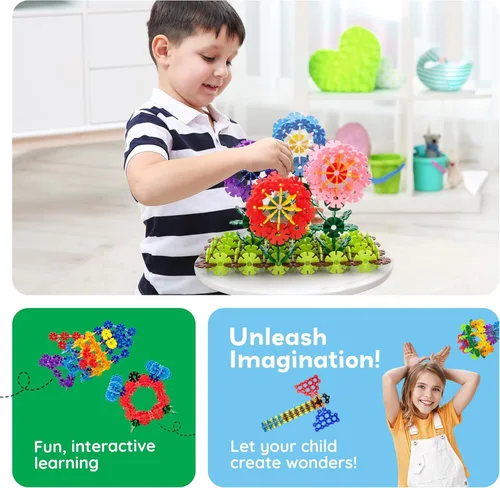 Miniatura 5 de PicassoTiles Juego de 600 fichas de construcción entrelazadas con bloques de disco creativos, juguetes de aprendizaje STEM para educación temprana