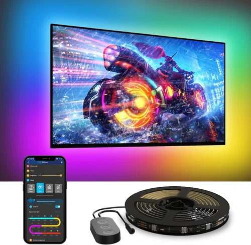 Govee Retroiluminación LED para TV, tira de luces LED inteligentes RGBIC para televisores de 55 a 65 pulgadas, control de aplicación Bluetooth y