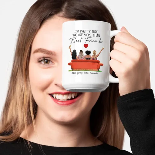 Miniatura 3 de Taza de café personalizada para mejor amiga para mujeres, taza de regalo personalizada de cuatro hermanas, nombres personalizados para mejores