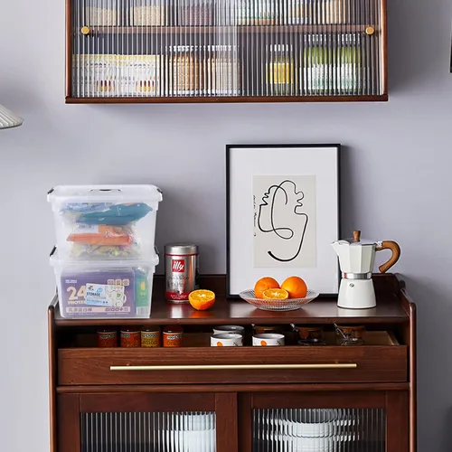 Miniatura 4 de Paquete de 4 cajas de almacenamiento de 10.5 cuartos de galón con tapa, contenedor de plástico para almacenamiento Clear BPA-free plastic, secure