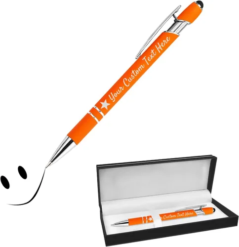Miniatura 26 de Bolígrafos personalizados con lápiz capacitivo, bolígrafos grabados personalizados, impresos con tu logotipo o mensaje para Navidad, graduación