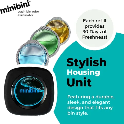 Miniatura 6 de Minibini Desodorante y Eliminador de Olores para Bote de Basura, Ambientador para Bote de Basura y Control de Olores Hasta 90 Días, Dispositivo Más