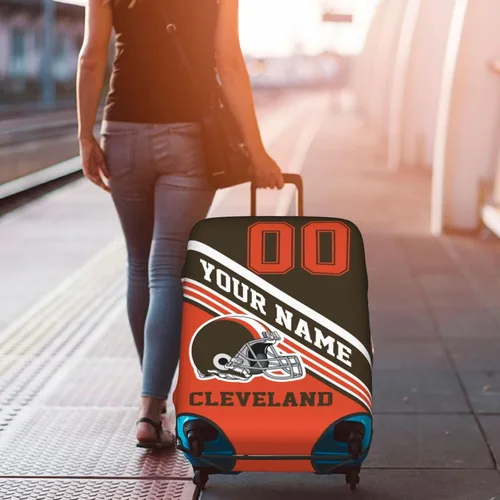 Miniatura 7 de Funda de equipaje personalizada, funda de maleta personalizada, diseña tu nombre y número, protector de equipaje elástico lavable, Cleveland