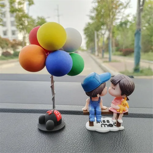 Miniatura 12 de Lindos adornos para parejas, bonita decoración de automóvil, bonita decoración de automóvil para pareja, figura de acción, adorno navideño para 1