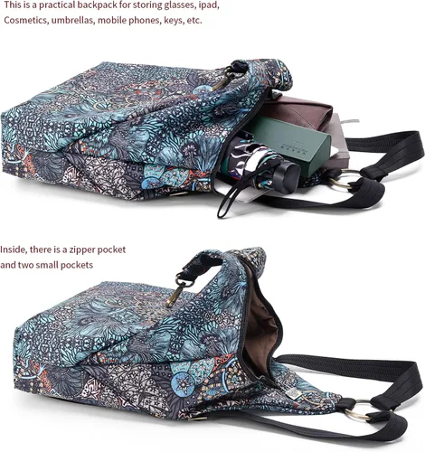 Miniatura 5 de Black Butterfly Premium Backpack for Women, Bohemia Style Casual Daypack Backpack, Fashion, Light and Small (69-grey)