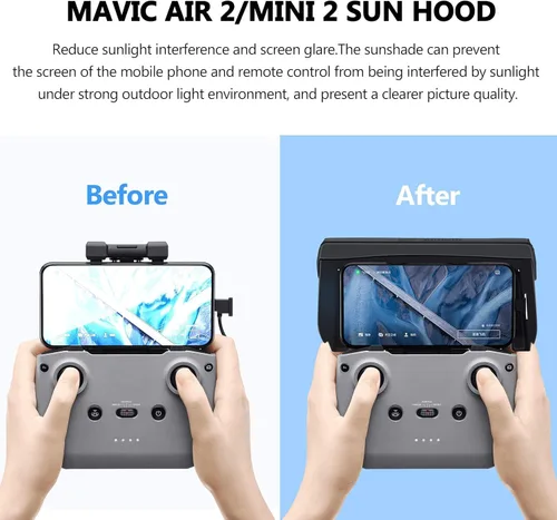 Miniatura 5 de STARTRC Parasol Capucha Solar para DJI Neo/Mini 4k/Air 3S/Mini 2 SE/Mini 3/Mini 3 Pro/Mini 2/Air 3/Mavic 3 Classic Controlador Accesorios