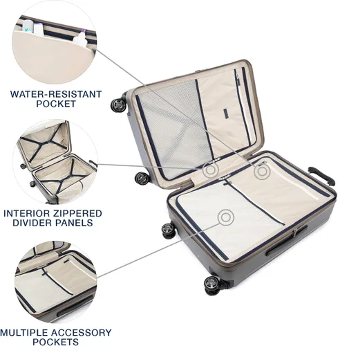 Miniatura 5 de Travelpro Platinum Elite Hardside - Maleta de policarbonato con cierre TSA, Metálico (Metallic Sand), Platinum Elite Hardside - Maleta