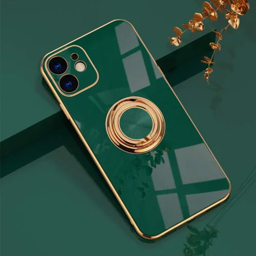 Miniatura 43 de Compatible con iPhone 11 Kickstand, anillo de rotación de 360 grados integrado con borde de oro rosa brillante que funciona con soporte magnético