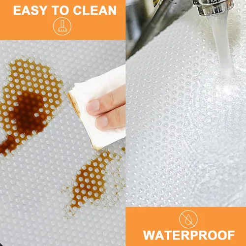 Miniatura 5 de FLPMIX Revestimiento transparente de 16 pulgadas: revestimientos impermeables para gabinetes de cocina, no adhesivo, fácil de limpiar, tapete