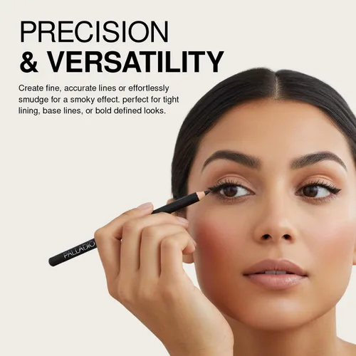 Miniatura 8 de Palladio Lápiz delineador de ojos de madera, forma de lápiz delgado, fácil aplicación, fórmula firme pero suave, ojos perfectamente delineados