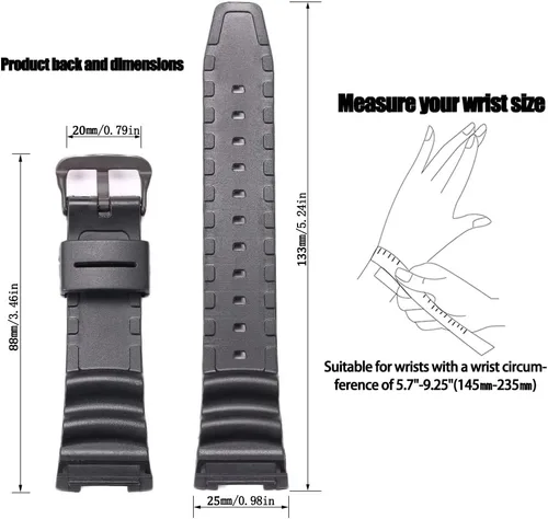 Miniatura 2 de Reemplazo de la correa de reloj de resina para Casio SGW-100 Correa de reloj deportivo impermeable
