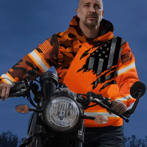 Miniatura 5 de Ropa de trabajo de seguridad con nombre personalizado de alta visibilidad para trabajadores, corredores, camioneros, patrióticos